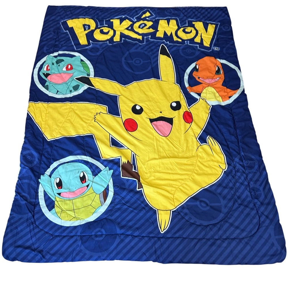 Pokemon Reversible Twin Comforter Pikachu Squirtle Bulbasaur Charmander 2019